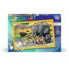 Ravensburger CreArt 28766 - Tiere in Afrika - Malen nach Zahlen wilde Tiere für Kinder ab 9 Jahre