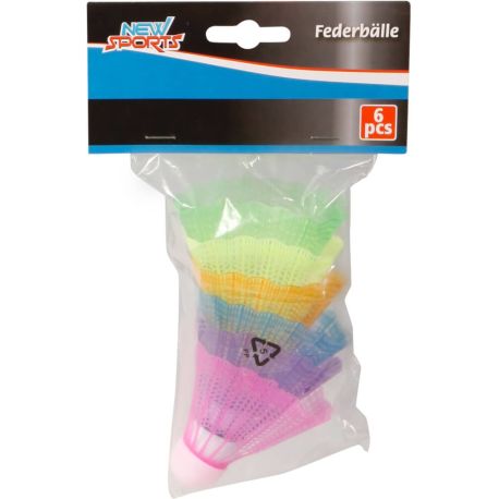 New Sports Federbälle, bunt, 6 Stück
