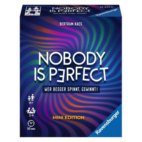 Ravensburger 26847 - Nobody is perfect Mini Edition - Kommunikatives Kartenspiel für die ganze Familie, Spiel für Erwa
