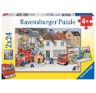 Ravensburger 8851 Puzzle Bei der Feuerwehr 2 X 24 Teile