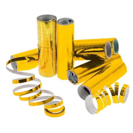 ''Luftschlangen, 18er-Röllchen, metallic-gold, L:4m,br1 Rolle eingeschweißt''