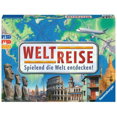 Ravensburger Familienspiel 26888 - Weltreise - Familienklassiker ab 8 Jahren - Gesellschaftsspiel, Reise einmal um die