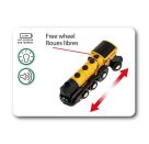 BRIO World 33630 Goldene Batterielok mit Licht und Sound - Mit Auskoppel-Funktion zur Nutzung als Schiebelok - Empfohl