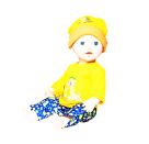 Puppen-Strickpullover mit Hose Dino, Gr. 28-35 cm