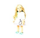 Puppen-Kleid Pinguin Pünktchen, Gr. 35-45 cm