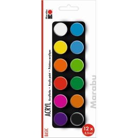 Marabu Acrylfarben Set BASIC, 12 x 3,5 ml
