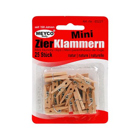 Mini Holzklammern natur25mm