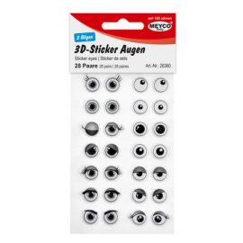 3D-Sticker Augen 10mm, 2 Böge 3D-Sticker Augen 10mm, 2 Böge
