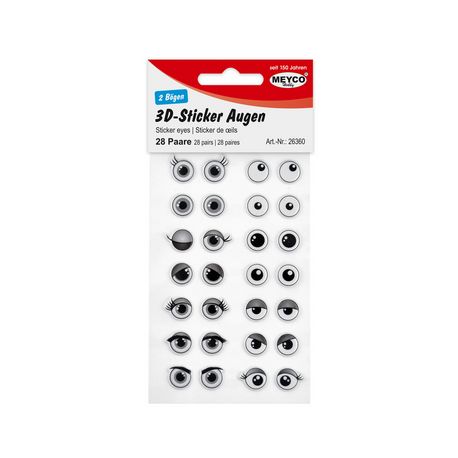 3D-Sticker Augen 10mm, 2 Böge