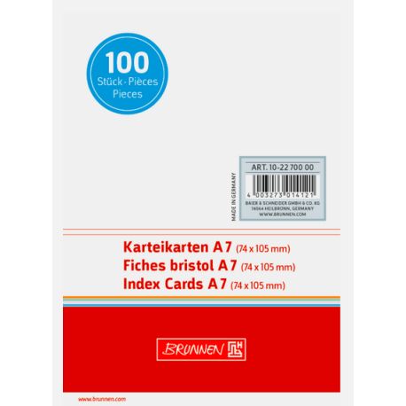 BRUNNEN 102270000  Karteikarten  weiß