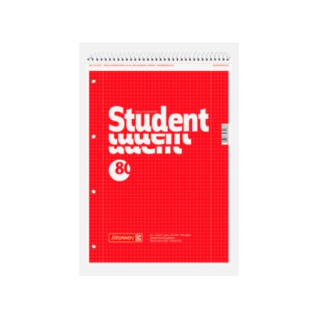 BRUNNEN 106791201  Collegeblock Spirale oben  Student  Deckblatt: rot