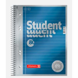 BRUNNEN 1067151  Collegeblock  Student  Premium  Deckblatt: blau-metallic