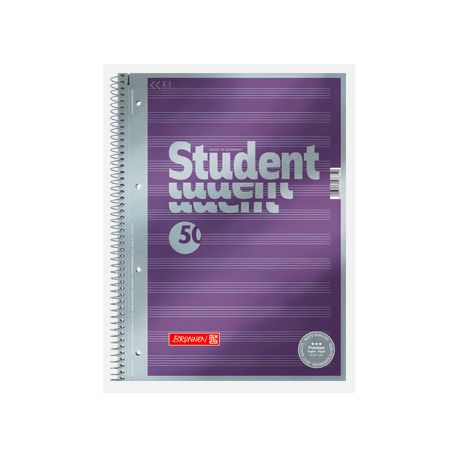 BRUNNEN 1067144  Collegeblock  Student  Premium  „Noten  Deckblatt: violett-metallic