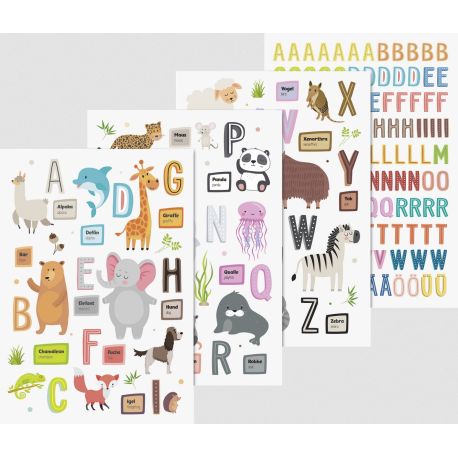 Fenstersticker ABC Tiere