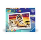 Ravensburger CreArt 28553 - Majestätischer Tiger - Malen nach Zahlen Tiger für Kinder ab 11 Jahren