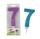 Glitter-Zahlenkerze 7