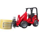 Bruder 02192 Schäffer Hoflader 2034 mit Ballengreifzange und 1 Rundballen