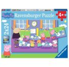 Ravensburger 9099 Puzzle Peppa in der Schule 2 X 24 Teile