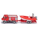 SIKU 1636 Unimog Feuerwehr mit Boot 1:87, sortiert