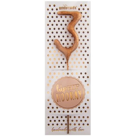 Wunderkerze rosegold mini ""3""