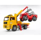 Bruder 02750 MAN TGA Abschlepp-LKW mit Geländewagen