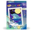 Ravensburger CreArt 27694 - Kleiner Delfin - Malen nach Zahlen Delfin für Kinder ab 7 Jahre