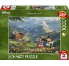 Schmidt Spiele 59938 Puzzle Disney, Mickey   Minnie in den Alpen 1000 Teile