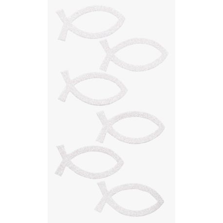 Sticker Mix Fisch weiß