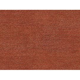 H0 3D-Kartonplatte Klinker rot
