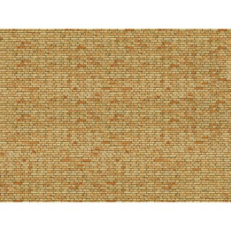 H0 3D-Kartonplatte Klinker gelb-bunt