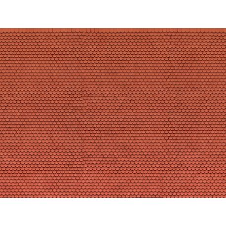 H0 3D-Kartonplatte  Biberschwanz rot