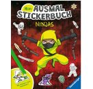 Ravensburger Mein Ausmalstickerbuch Ninjas - Großes Buch mit über 250 Stickern, viele Sticker zum Ausmalen
