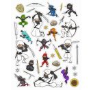 Ravensburger Mein Ausmalstickerbuch Ninjas - Großes Buch mit über 250 Stickern, viele Sticker zum Ausmalen