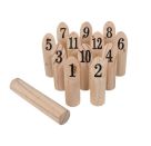 Zahlenwurfspiel Mölkky Material: Kiefernholz, Wurfstock: 22x4,9cm, 1 Stück, Mölkky: 14,5x4,9cm, 12 Stück