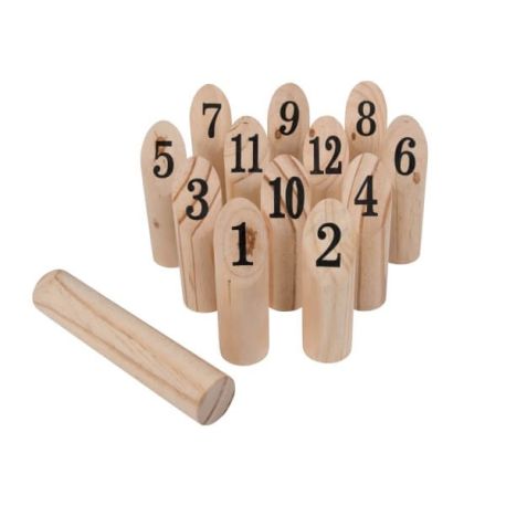 Zahlenwurfspiel Mölkky Material: Kiefernholz, Wurfstock: 22x4,9cm, 1 Stück, Mölkky: 14,5x4,9cm, 12 Stück