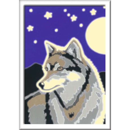 Ravensburger CreArt 28773 - Wolfsportrait - Malen nach Zahlen Wolf für Kinder ab 7 Jahre