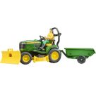 Bruder 62104 bworld John Deere Aufsitzrasenmäher mit Anhänger