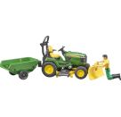 Bruder 62104 bworld John Deere Aufsitzrasenmäher mit Anhänger