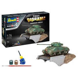 First Diorama Set - Sherman Firefly, Revell Modellbausatz mit Basiszubehör