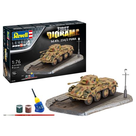 First Diorama Set - Sd.Kfz. 234/2 Puma, Revell Modellbausatz mit Basiszubehör