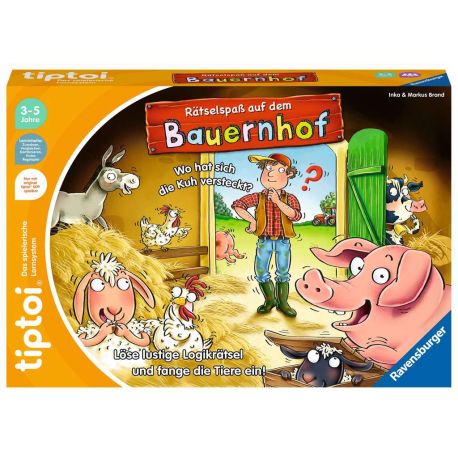 Ravensburger tiptoi Spiel 00125 Rätselspaß auf dem Bauernhof - Lernspiel ab 3 Jahren, lehrreiches Logikspiel für Junge