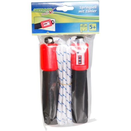 Outdoor active Springseil mit Zählwerk, Länge 235 cm, rot, sortiert