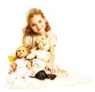 Puppen-Kleid Schutzengel mit Sternen-Haarband, Gr. 35-45 cm