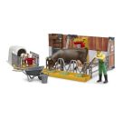 Bruder 62611 bworld Kuh- und Kälberstall mit Landwirt