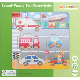 SpielMaus Holz Sound Holzpuzzle Straßenverkehr