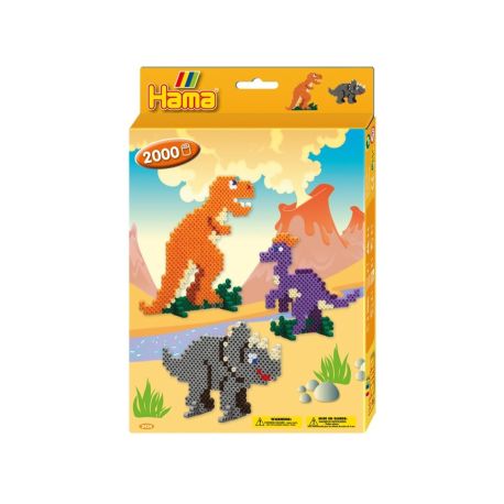 Hama® Bügelperlen kleine Geschenkpackung Dino Welt, 2.000 Stück.