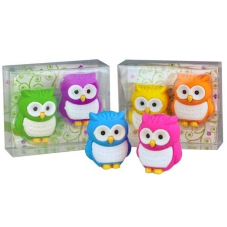 RADIERER Eulen, 2er Set, sortiert (1 Stück)