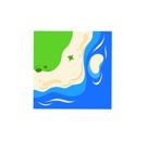 Open Bricks Baseplates 32x32 curved beach, 2 Stück