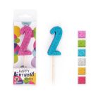 BIRTHDAY FUN Zahlen- und Sterne-Kerzen im 3er Set, sortiert (1 Stück)