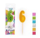 BIRTHDAY FUN Zahlenkerze Glitter Mini 8, sortiert (1 Stück)